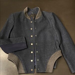 BCBGMaxAzria Dark Blue blazer/Jacket with greyTrim size S